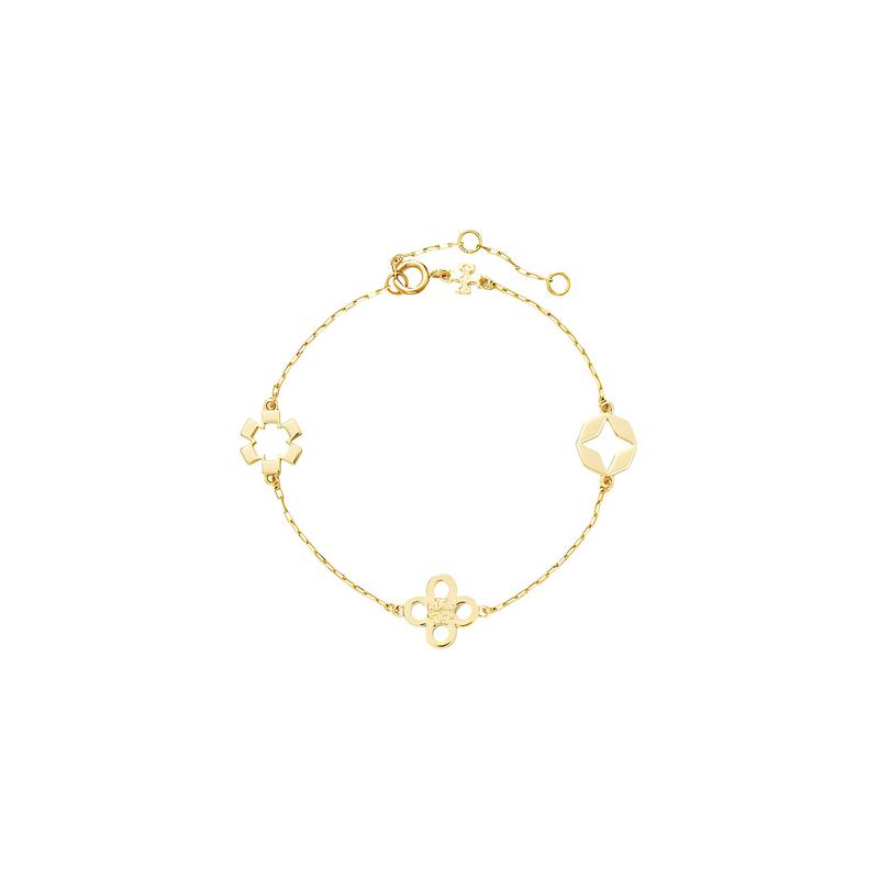 TORY BURCH Four-leaf clover charm brass bracelet women s gold 153713-720-gold F золотой