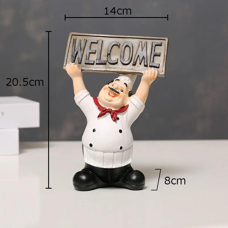 Bearded Chefs Creative Figures Statue Desk Decoration Professional Chef Character Resin Sculpture Ornaments Modern Home Decor