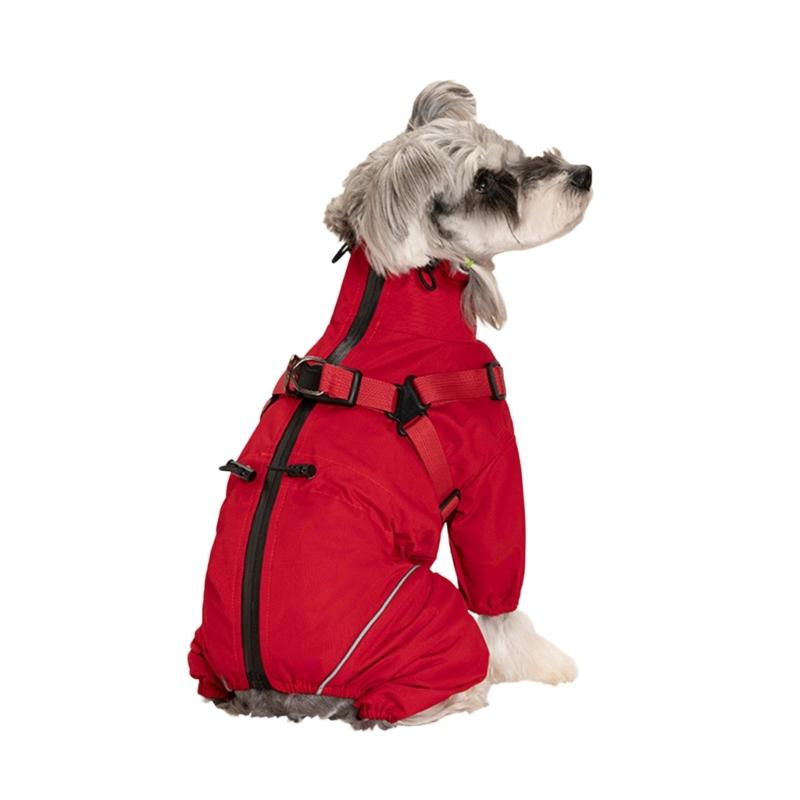 Regulable Dog Rain Jackets Snowproof Windproof Clothes Removable Dog Raincoats for Comfortable Dry Walks