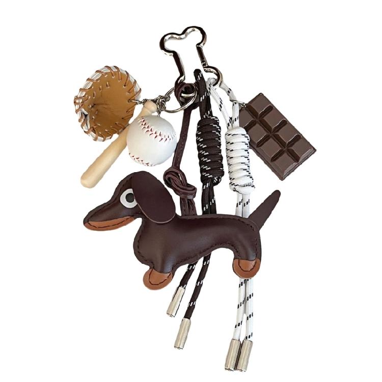 Multipurpose Sausage Dog Key Pendant Sturdy PU Materials Construction with Attention to Detail Daily Casual Wear