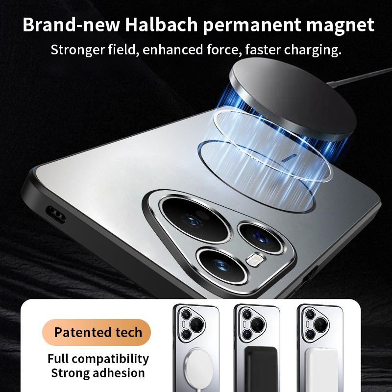 Luxury Armor Matte Magnetic Phone Case For Huawei Mate 70 60 Pura 80 70 P60 Pro For Magsafe Wireless Charge Protect Rugged Cover