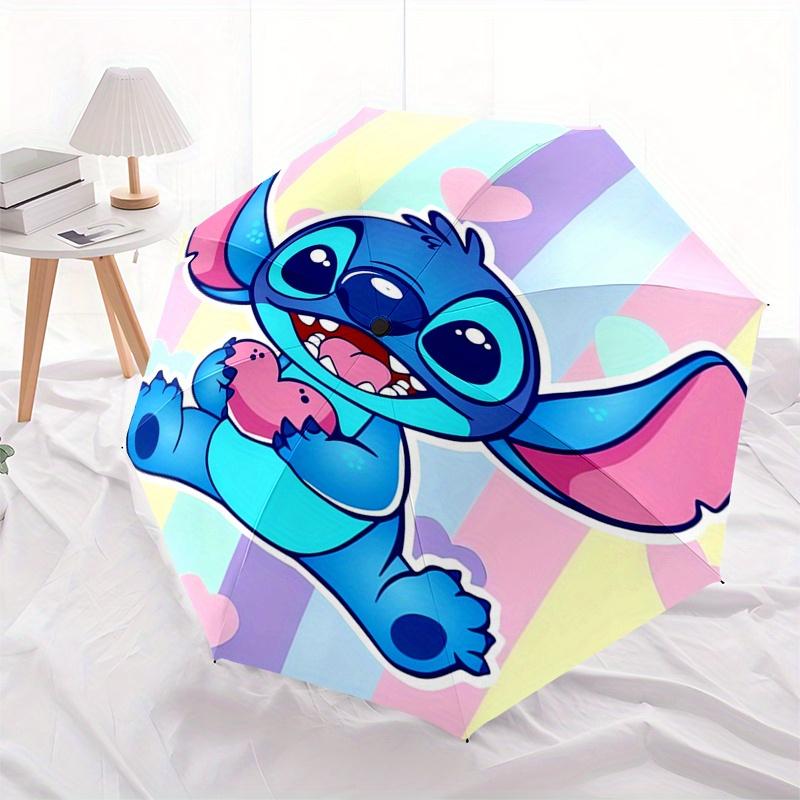 1pc Stitch,Heart Automatic Folding Umbrella: Compact 8-Bone Design Cartoon Outdoor Travel Companion, Business Umbrella, Christmas Valentine'