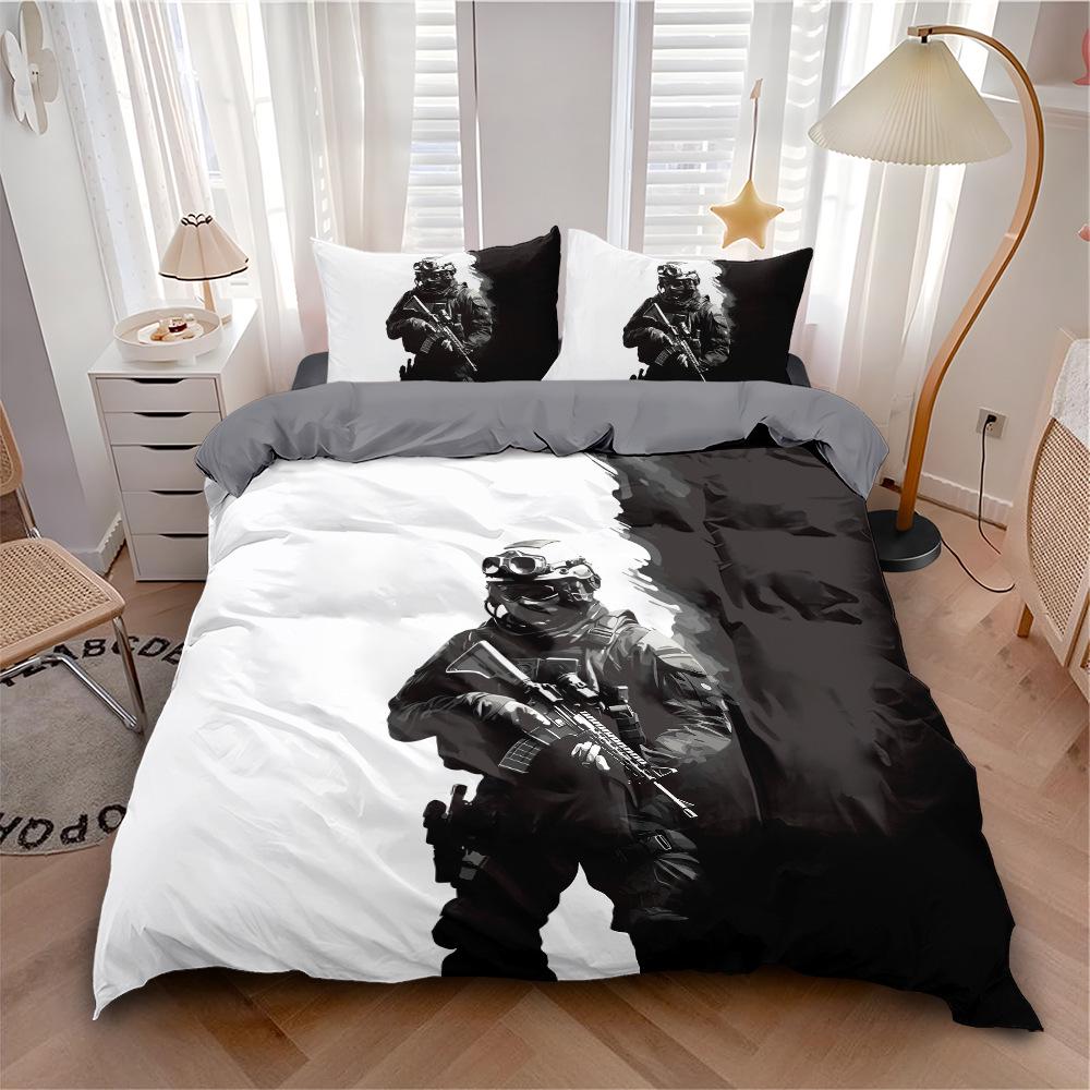 Call of Duty Gaming-Themed Four-Piece Duvet and Bedding Set for Boys' Dorm Room