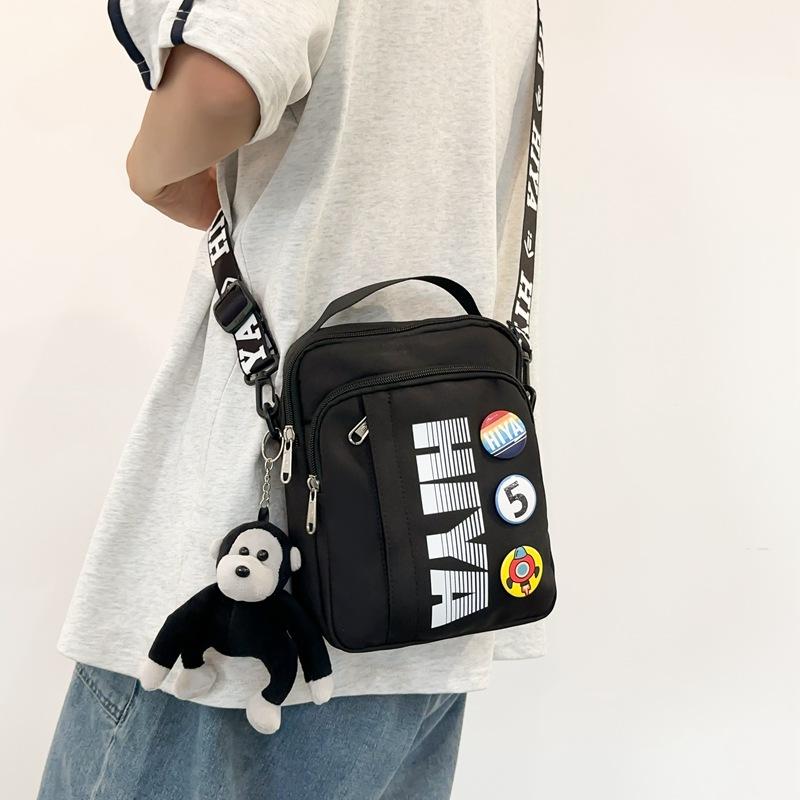 Pánská malá taška s potiskem písmen, taška přes rameno, dámská sportovní crossbody taška