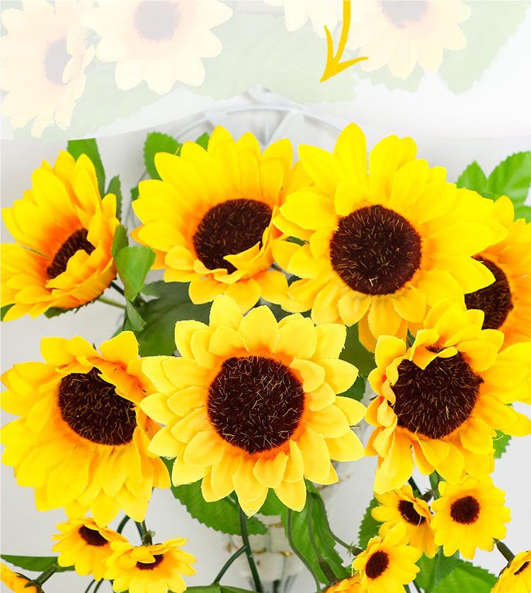 Sunflower Wall Hanging Basket - Artificial Vine for Indoor Decor