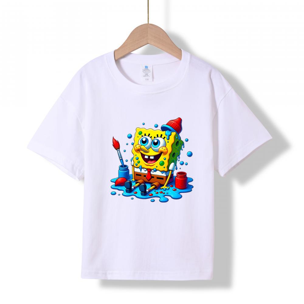 XH43 MINISO 2026 Summer New Printed Cotton Round Neck T-shirt for Children Aged 1-16, Boys and Girls