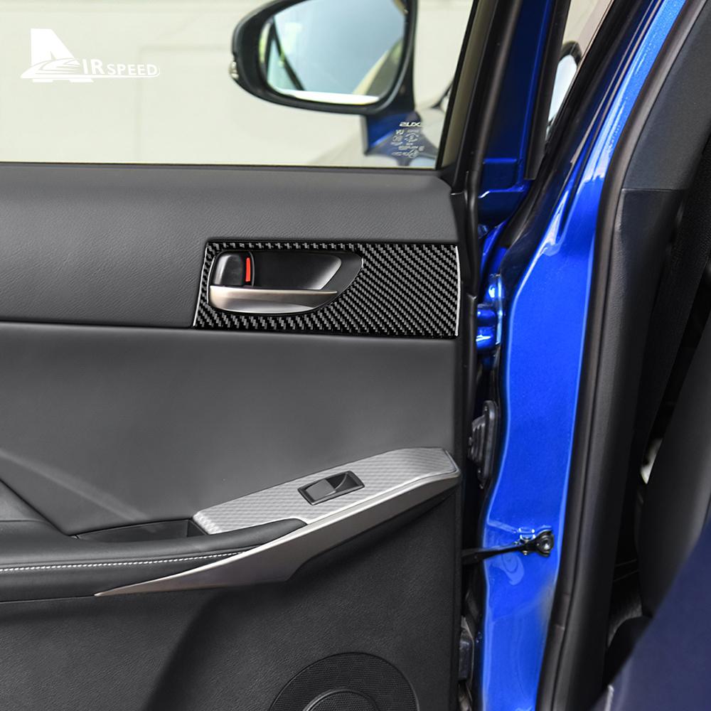 Real Carbon Fiber Sticker For Lexus IS250 300 350 200T 2013- Rear Door Handle Frame Cover Interior Trim RHD