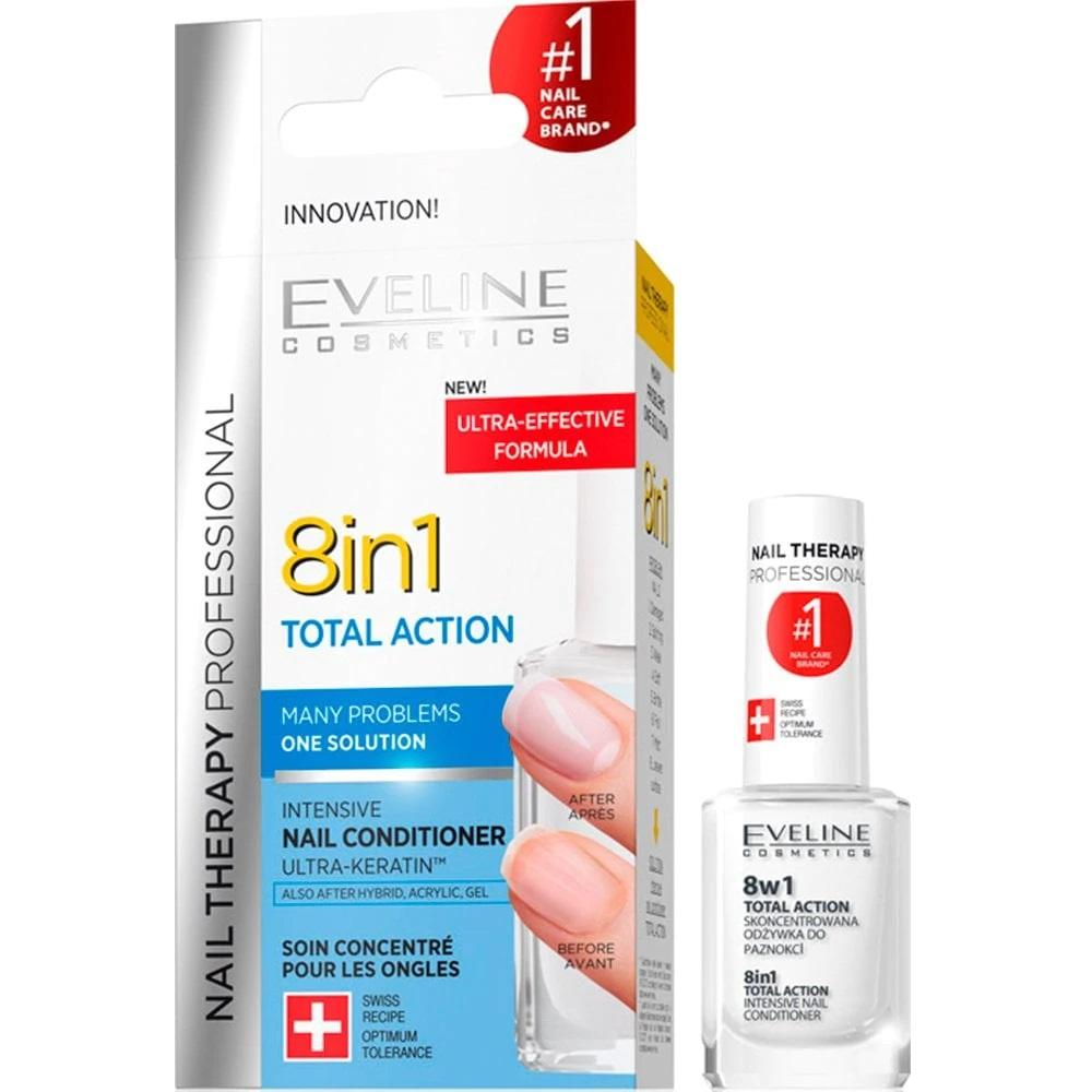Eveline Pro Care 8-in-1 Nail Fortifier, 12 Ml - Intensive Strengthening Treatment