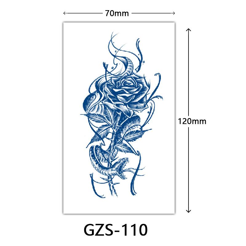 Flower Herbal Semi-Permanent Tattoo Sticker, Small Picture Juice Tattoo Sticker, Sweat-Proof Tattoo