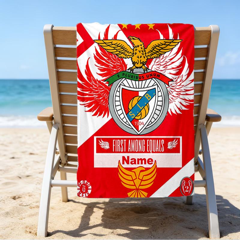 Custom Name Ultrasoft Beach Towel With Benfica Themeideal For Pool Camping Diving Perfect Travel Essential Vibrant Beach Towel