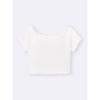 GU by Uniqlo BH Feel Cropped Raffung Off-Shoulder T-Shirt