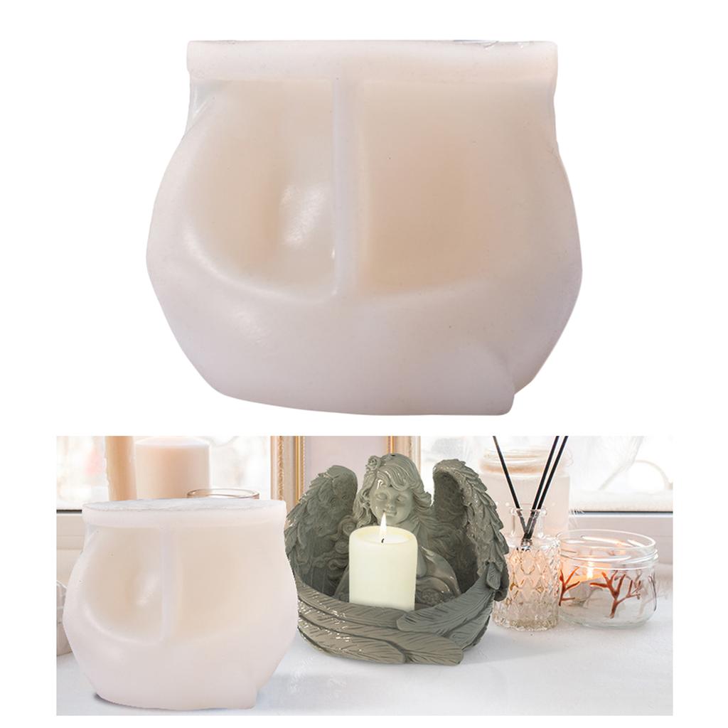 Buy 3D Angel Candle Holder Mould Silicon Mold For Church Home Decoration Gift at affordable