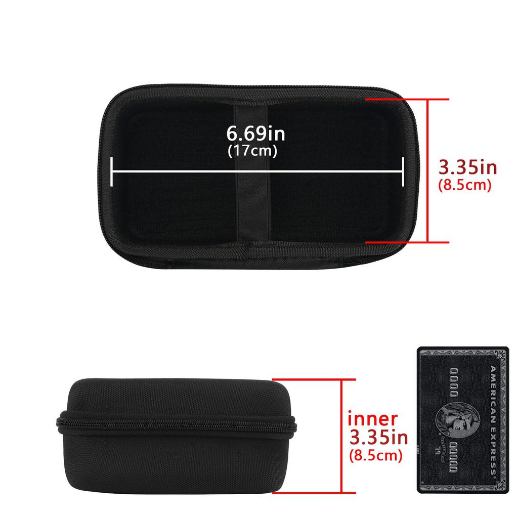 Geekria Nylon Speaker Case Cover for Marshall Emberton II, Replacement Hardshell Travel Carry Bag with Cable Management (Black)