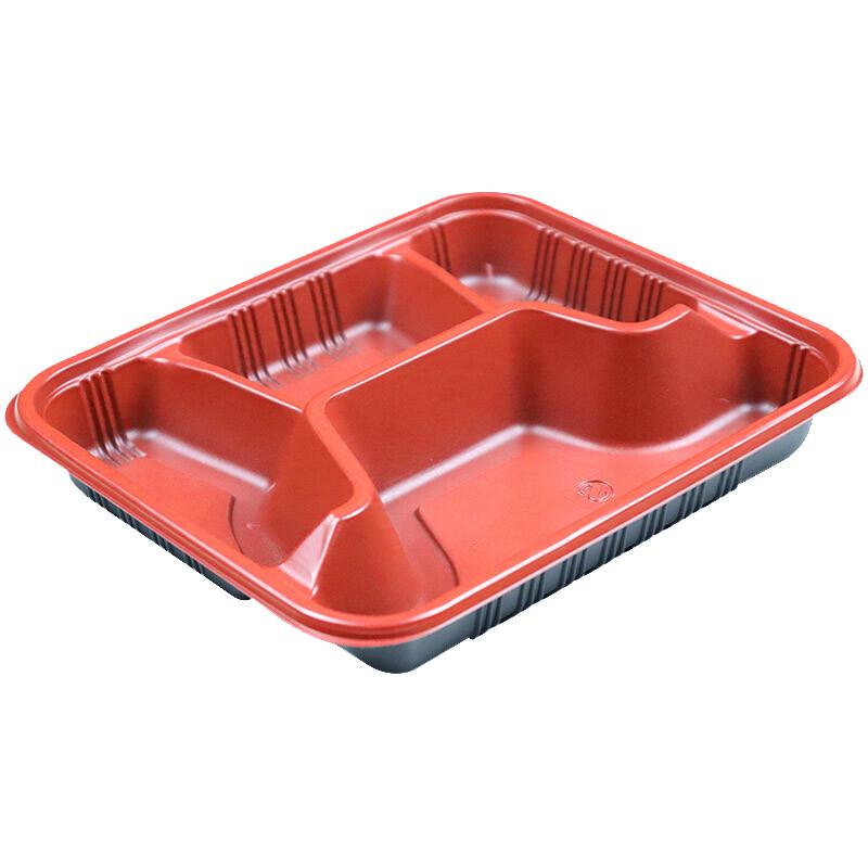 Disposable Rectangular 4-Compartment Meal Boxes