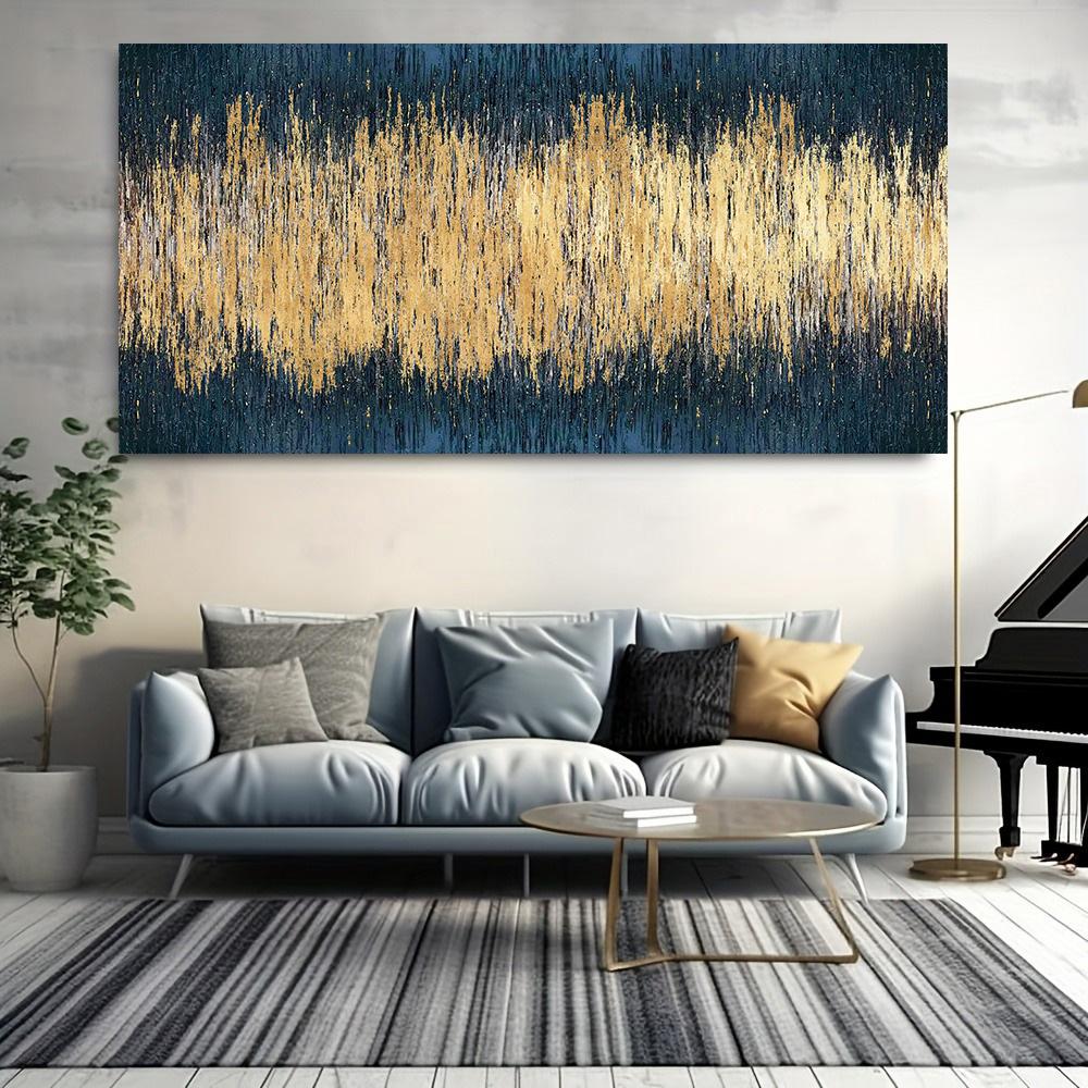 Veggmaleri Abstrakt Gullfarget Kunst Veggbilder Til Stue Lerretsmaleri Hjemmeinnredning Plakater Og Trykk Vintage Cuadros