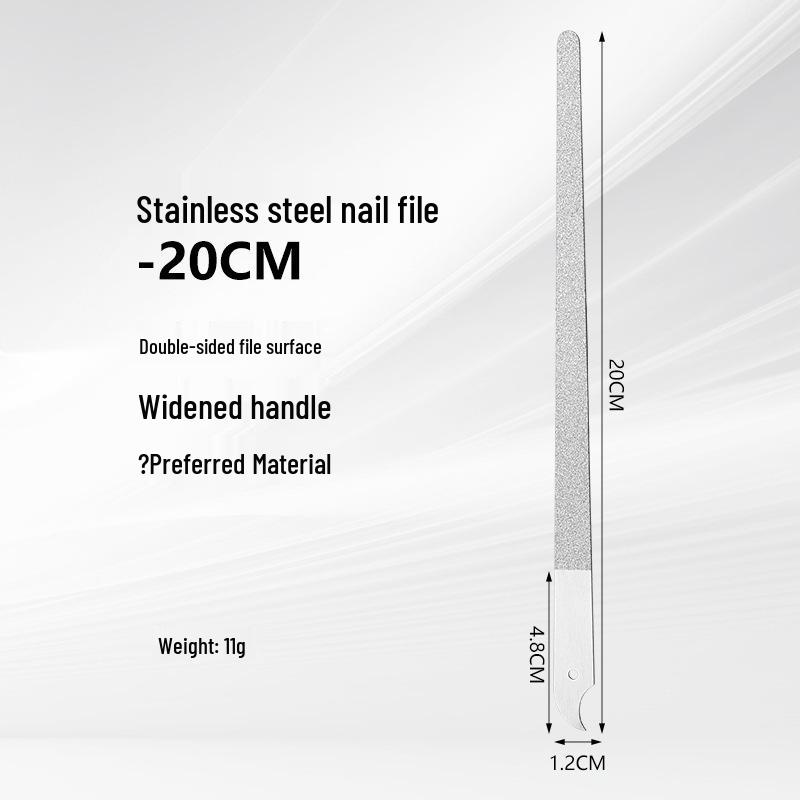 Stainless Steel Double-Sided Nail File and Shaper Tool