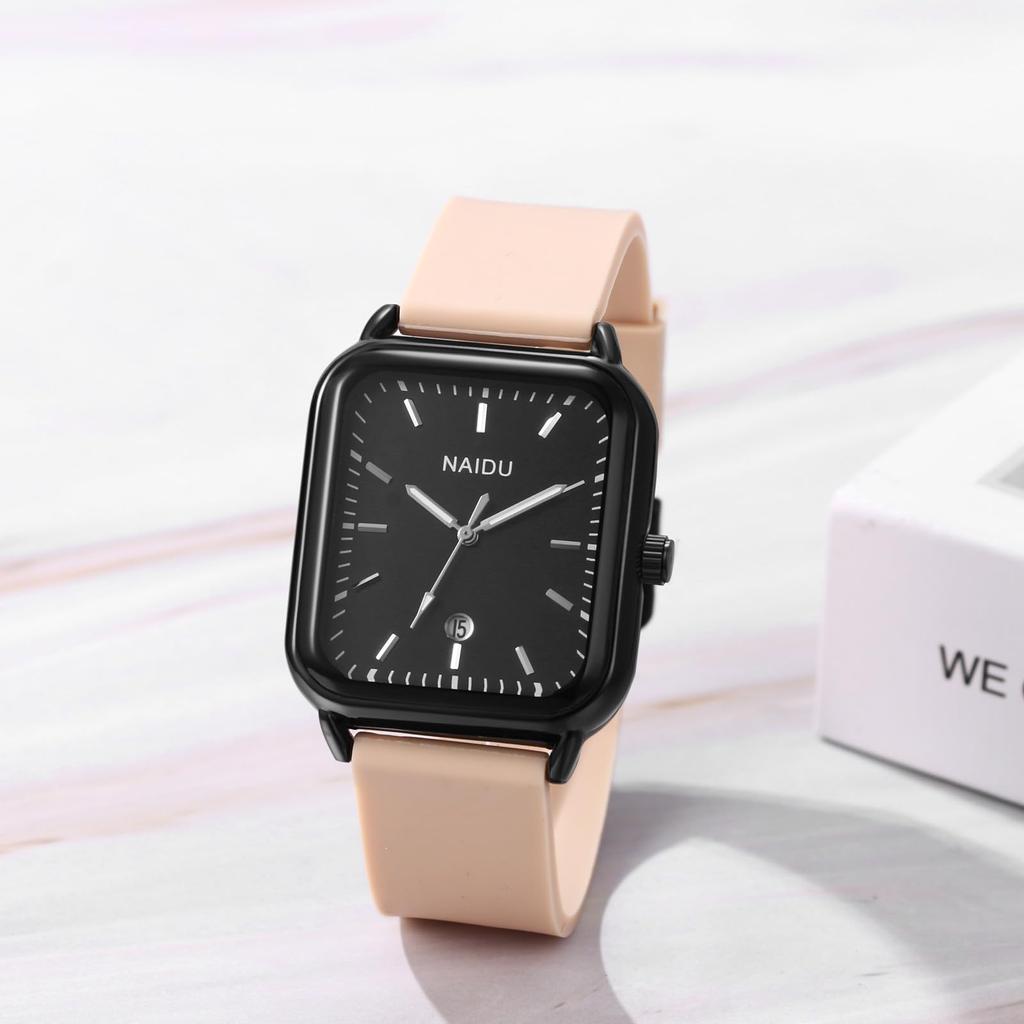 Square Silicone Watch with Analog Quartz Watch with Rubber Casual and Stylish Fashion Accessory for Men and Women Perfect for or As a Boyfriend Gift