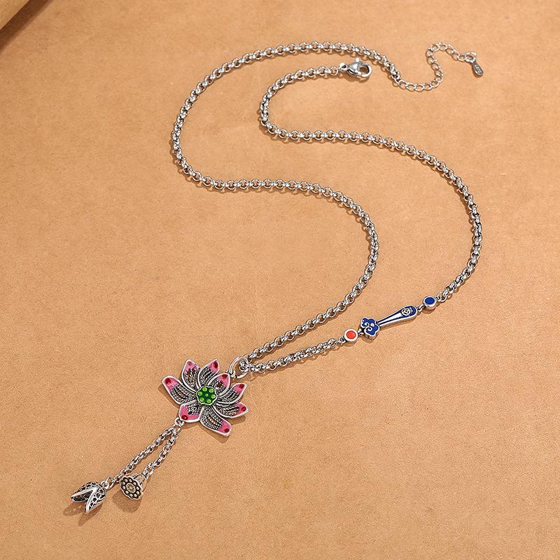 

Эмалевое ожерелье-кисточка с бабочкой, женский ретро этнический стиль