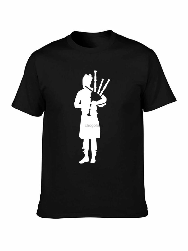 Brand T Shirt Fashion Men Crew Neck Bagpipe Player ShortSleeve Tee