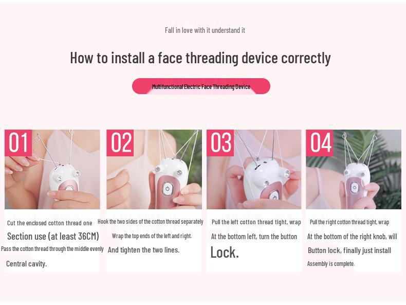 Electric Facial Hair Threading & Removal Device Epilator