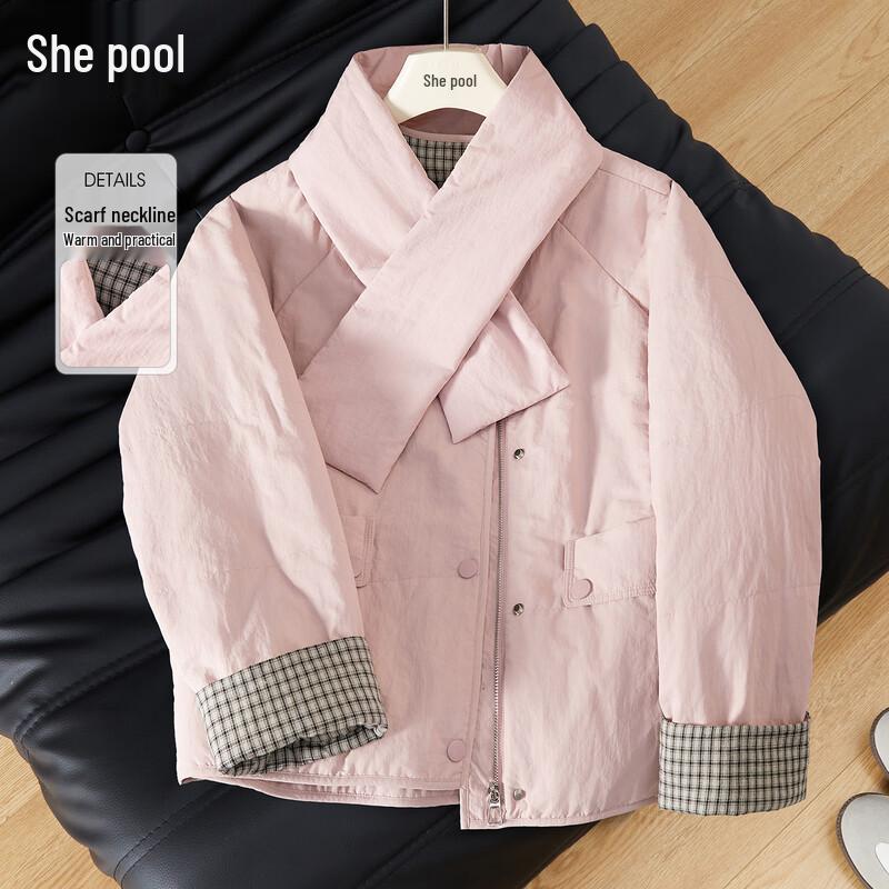 

Women s Sweet Style Round Neck Padded Jacket L