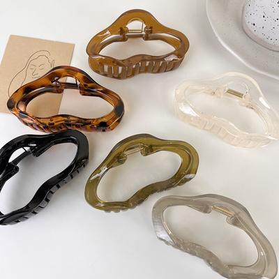 Novos Grampos de Cabelo Vazados em Formato de Nuvem Presilhas Femininas Meninas Plástico Acrílico Gelatinoso Presilhas Irregulares Acessórios de Cabelo