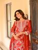Women Red Kurta Set with Dupatta Printed Ethnic Suit Festive & Party Wear