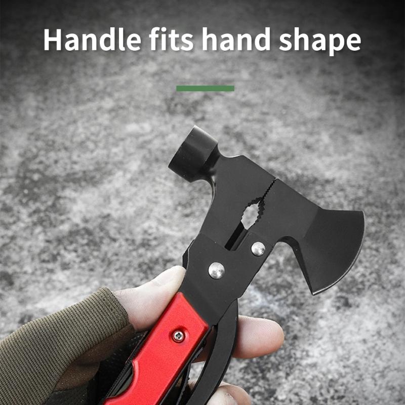 Delicate Portable Stainless Steel Camping Axes Hammer 13 Tool In 1 For Outdoors Survival Hiking Construction