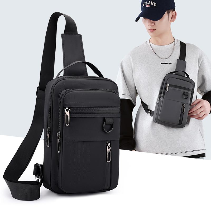 Men's Multi-Functional Chest Sling Bag – Stylish Nylon Crossbody with Multiple Compartments for Outdoor Sports