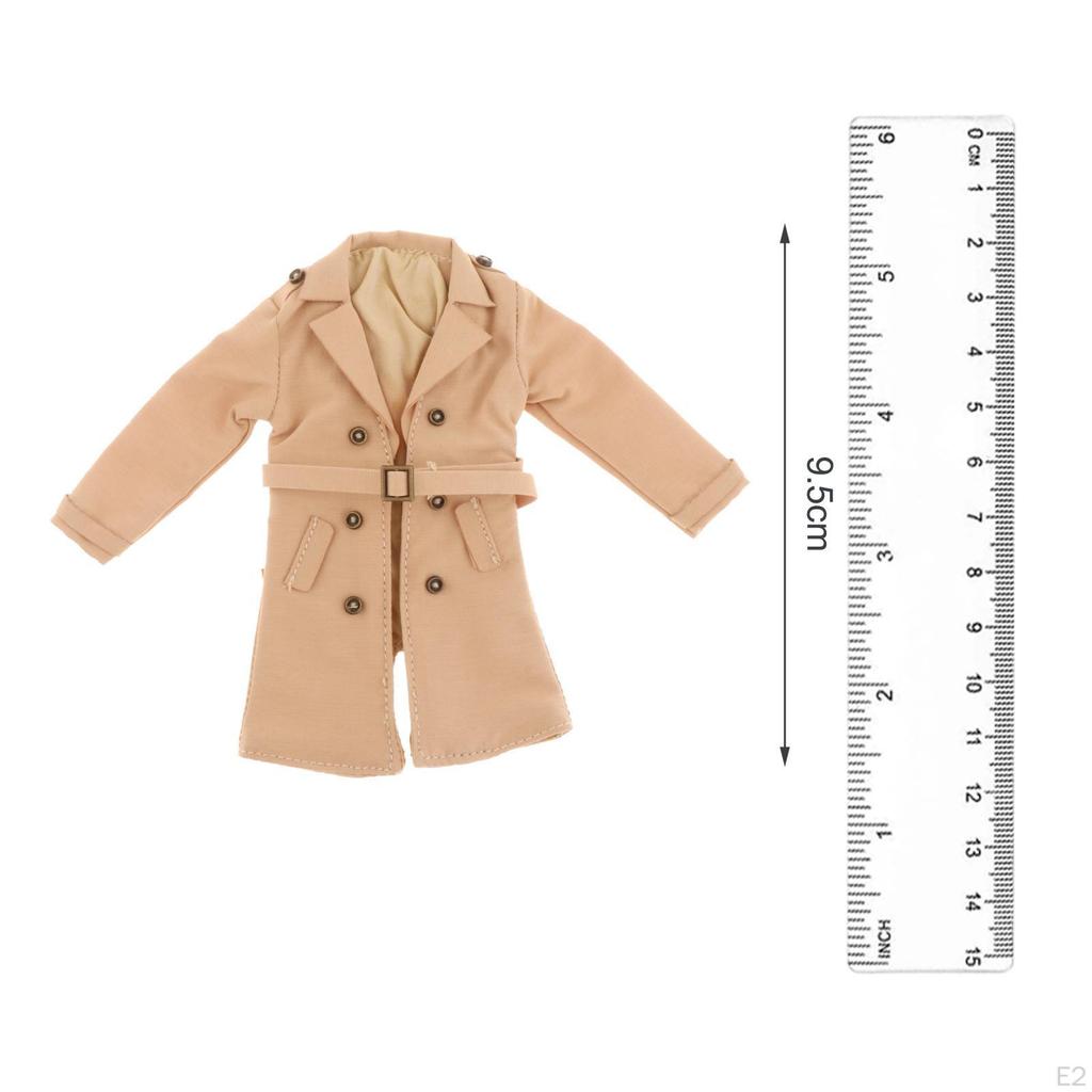 1/12 Figure Long Trench Coat with Belt for 6inch Action Figures
