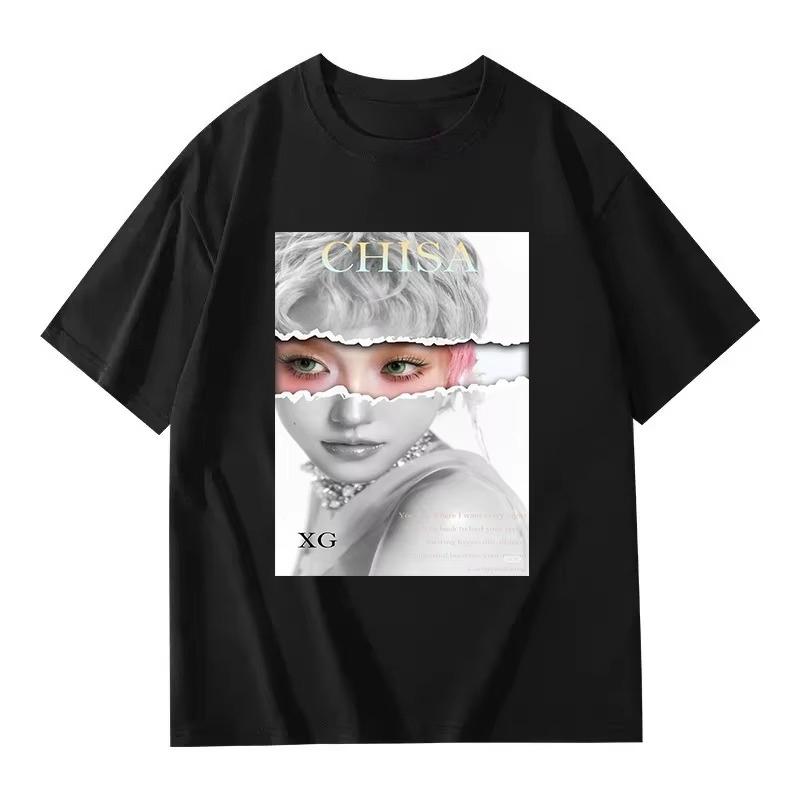 Summer Fashion Trendy Tee Men Women Vintage Top XG Juria Y2K Vintage Graphic cotton T-Shirt Cott0on Casual Tshirts Hip Hop Streetwear Oversized Tshirt