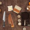 Knife Sheath Kitchen Knife PU Sheath With Belt Loop Pocket Multi-Function Tool Portable Knife Protective Cover Leather Sheath