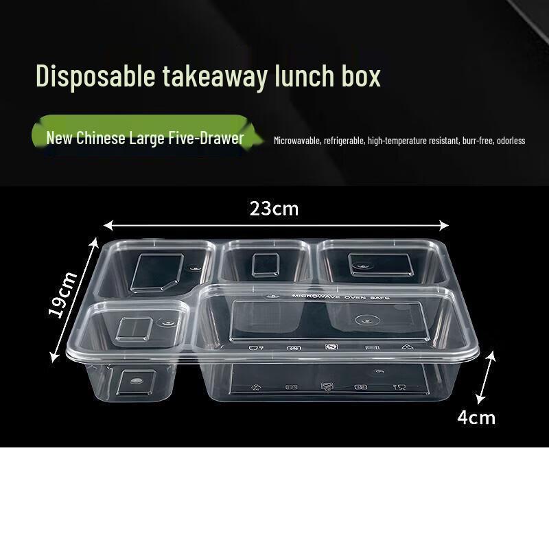 Tongyuan Disposable 5-Compartment Meal Prep Containers