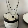 Sweet Black Gem Double-Layered Necklace: High-End Choker for Trendy Women