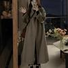 Women's Plus Size Hepburn Wool Coat: Winter Long Over-the-Knee, Loose Slimming Design (2-300 Jin)