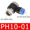 20PCS PH elbow outer hexagon pneumatic quick connector water pipe hose connector 1/8"1/2 3/8 1/4 BSPT