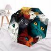1 PC Automatic Folding Umbrella - Colorful Cats Pattern, Portable & Foldable Design with 8 Ribs, Christmas Birthday Gifts