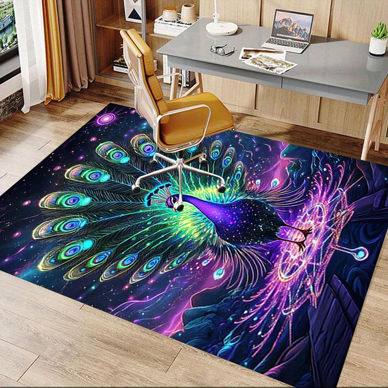 1PC peacock, cosmic Extra Large Non Slip Floor carpet, Office, family, bedroom, Studio   Large Area Rug Indoor Rugs, , Vibrant Colors