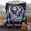 Custom Text Flannel Throw Blanket, Lightweight Cozy Bed Sofa BlanketScream Ghostface