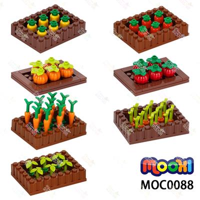 Farm Series Vegetable And Fruits Cultivation Building Blocks DIY Pineapple Carrot Pumpkin Fields Model Toys For Children MOC0088