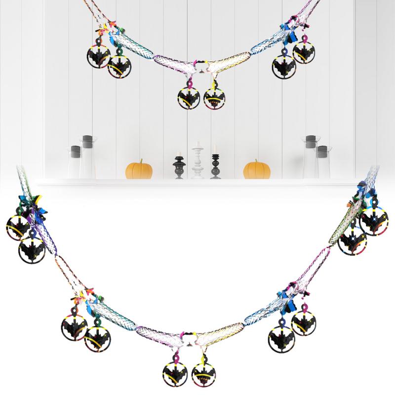 Halloween Streamers Halloween Pull Garland Ceiling Banner 118Inch Pumpkins Ghosts Bats Spiders Decor Festival Banner Garland
