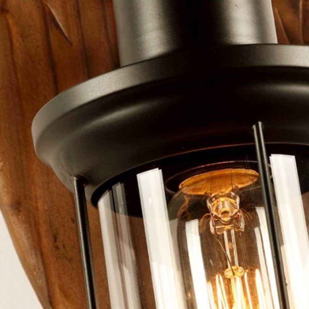 Retro Rustic Wall Lamp Industrial Vintage Wall Light Fixtures Farmhouse Antique Wooden Sconces For Aisle Hallway Bedroom Beside