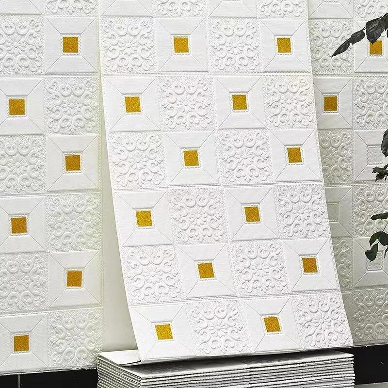 70cm * 1m 3D Three-dimensional Wall Self-adhesive Decorative Sticker Living Room Bedroom TV Background Wall Waterproof Wallpaper