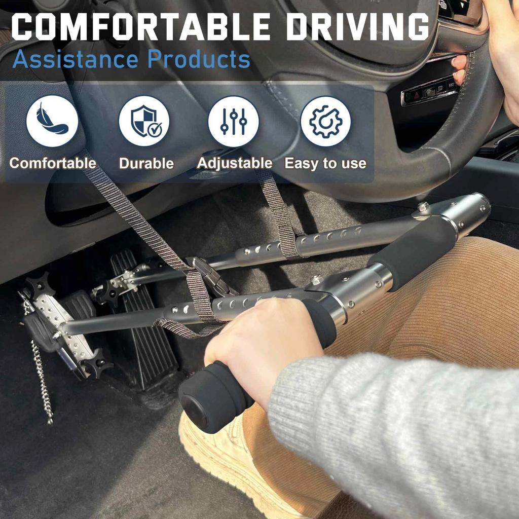 Zařízení ručního ovládání pro auto, nastavitelná délka, ruční ovládání pro řízení osob s postižením, pomocné ovládání pedálů v autě pro řidiče s postižením