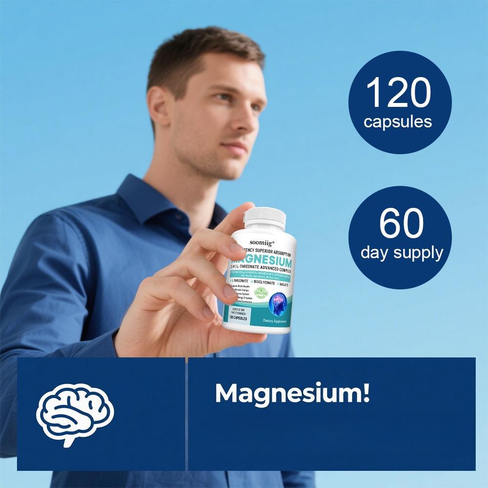 Magnesium 3-in-1, L-Threonat Komplex, Liefert elementares Magnesium, Nahrungsergänzungsmittel