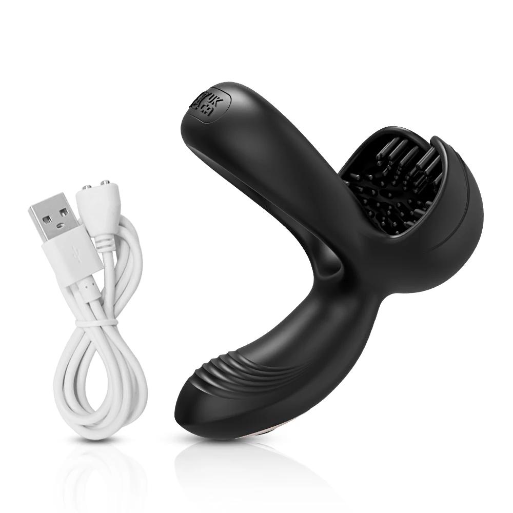 Remote Control Cock Ring for Men Penis Vibrator Male Ejaculation Delay Testicles Perineum Stimulator Massage Sex Toy for Couples