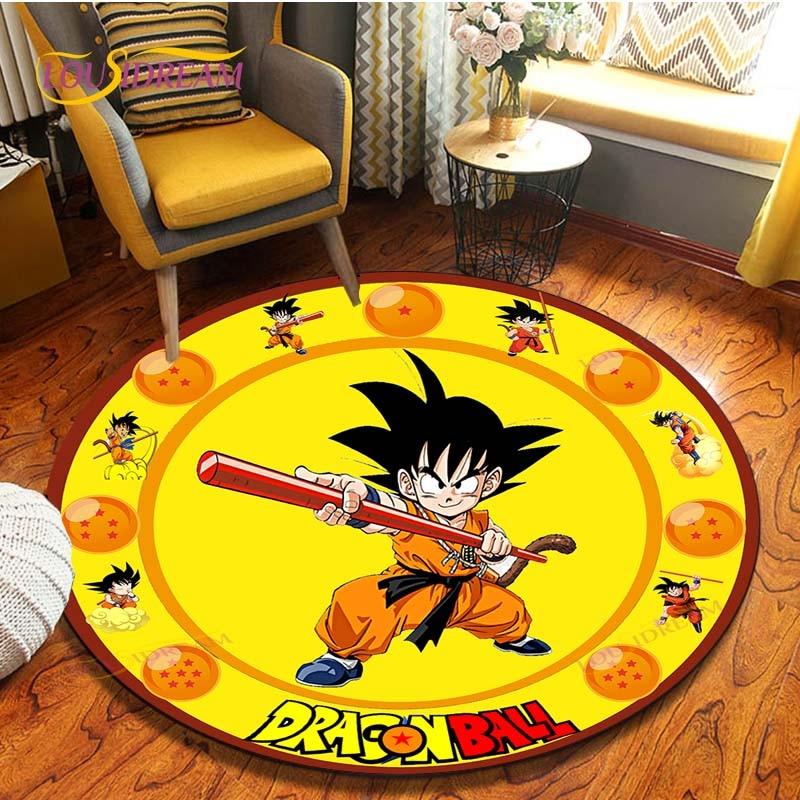 Anime Dragon Ball Goku Round Carpet  Living Room Non-slip Chair 3d Carpet Home Decor Tapis Salon Rugs Mats