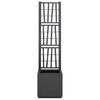 Garden Planter with Trellis Dark Grey 36 X 36 X 140 Cm PP