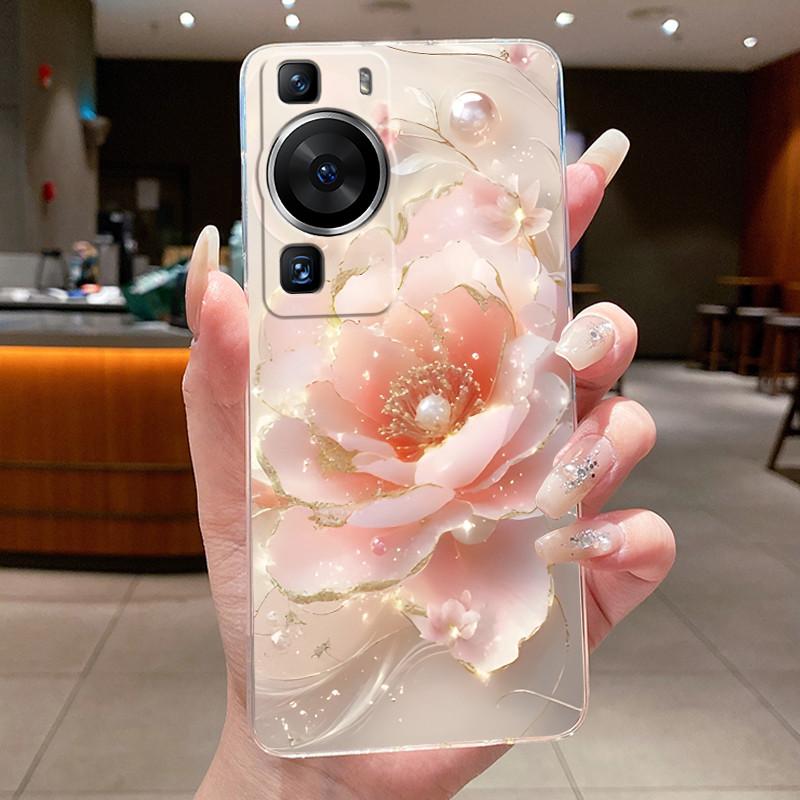 Für Huawei P60 Pro 2023 p60pro Hülle Cover Luxus Mode Schmetterling Blumen Transparent Weiches TPU Fundas Für Huawei P 60 P60 Pro Hülle
