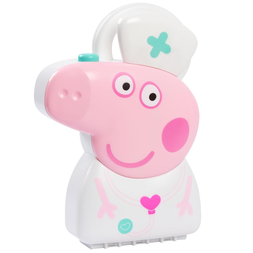 Just Play Peppa Pig Case Set with Carry Doctor Kit with Stethoscope for Kids Check-Up Handle, 8-Piece